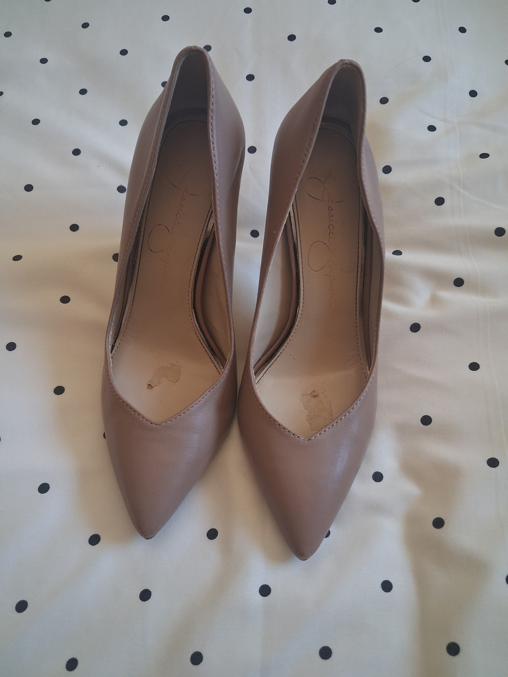 Jessica Simpson Beige Pointed-Toe Pumps - Picture 3 of 8